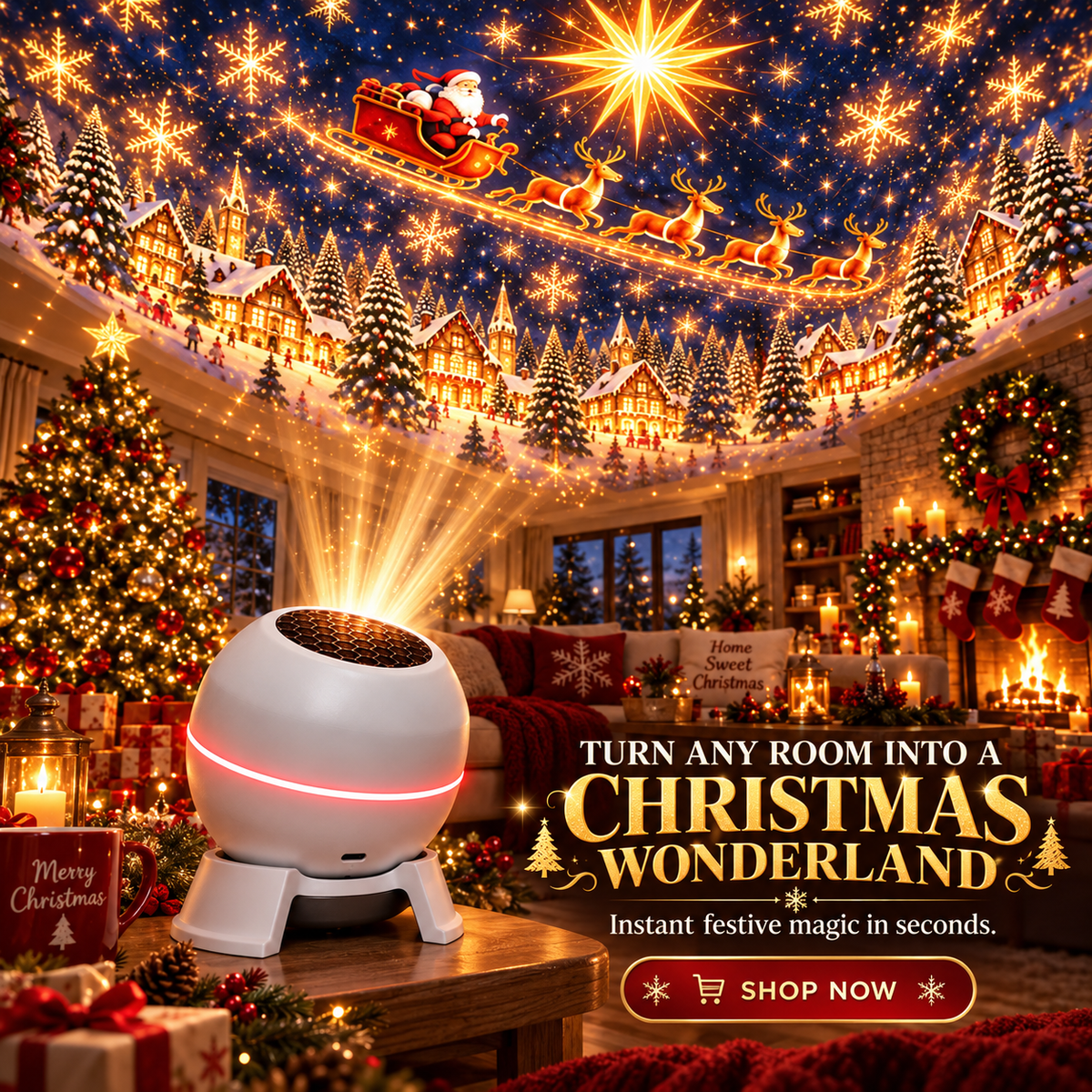 🎄🎅 Christmas Magic Projection Light – Bring Holiday Scenes to Life