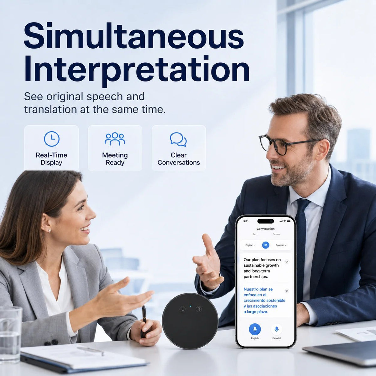 🤖 Real-Time Two-Way Voice Translation in 165+ Languages –AI Pocket Translator