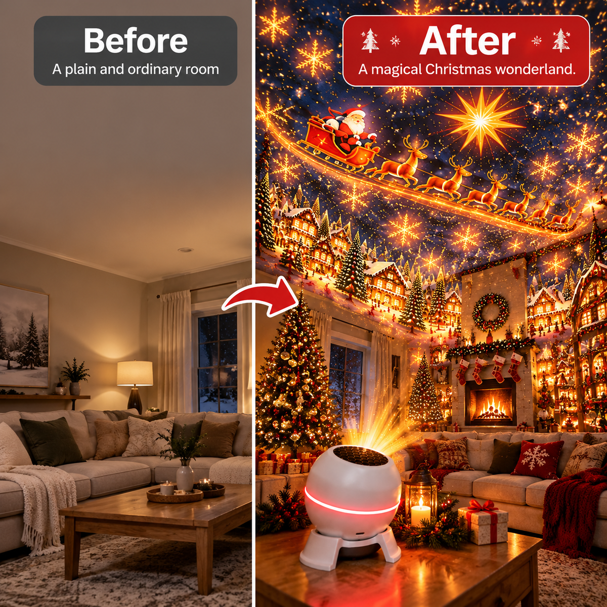 🎄🎅 Christmas Magic Projection Light – Bring Holiday Scenes to Life